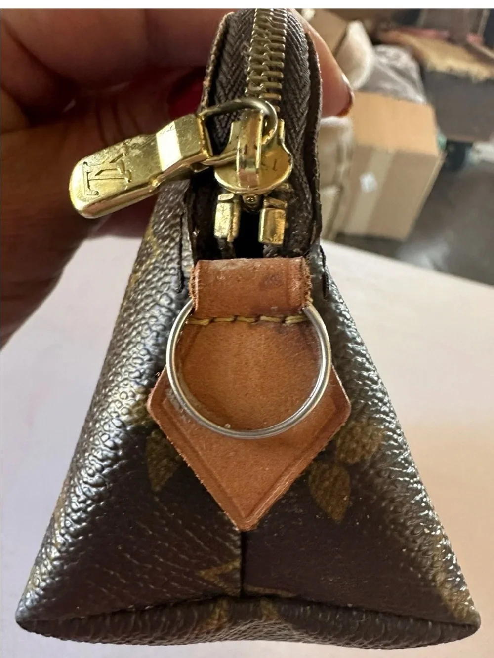 Louis Vuitton Cosmetic Pouch Brown Canvas